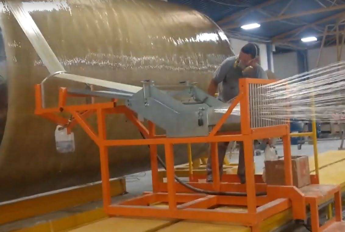 Bobinamento de tanque em PRFV